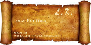 Locz Korinna névjegykártya